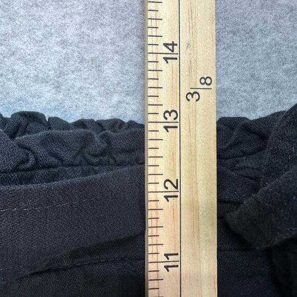 LC Lauren Conrad Paperbag Shorts WMNS Large Black Belted High Rise Cotton Blend - Picture 8 of 9